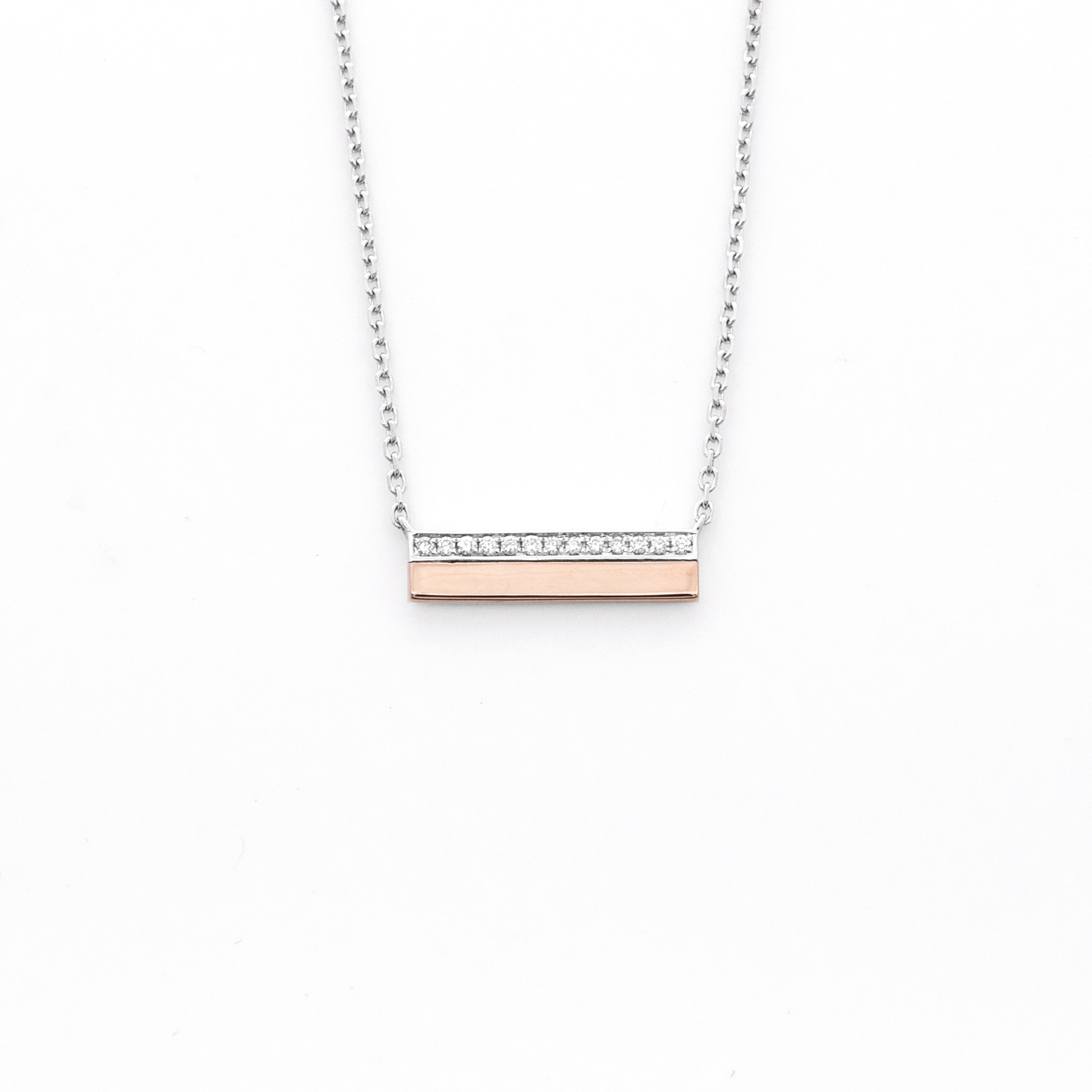 Bar Diamonds Pendant w Chain